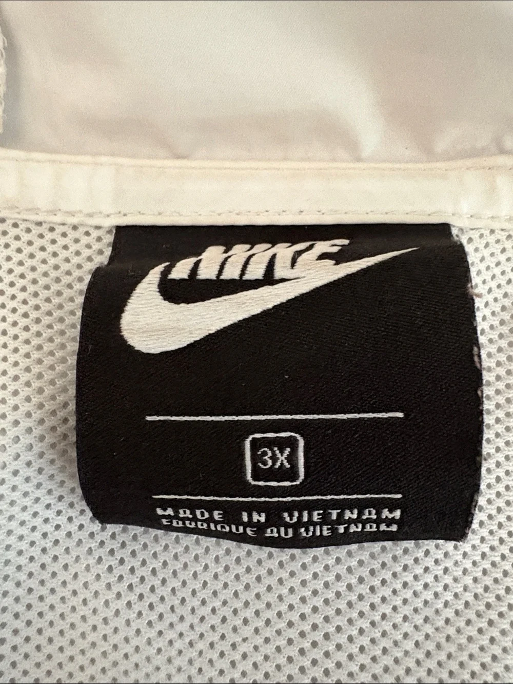 Nike Two-Tone White and Black Hooded Windbreaker Jacket Size 3X